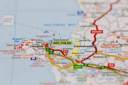 02-19-2021 Portsmouth, Hampshire, UK holyhead and surrounding areas shown on a road map or Geography mapのeditorial素材