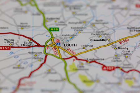02-19-2021 Portsmouth, Hampshire, UK louth and surrounding areas shown on a road map or Geography mapのeditorial素材