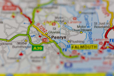 02-24-2021 Portsmouth, Hampshire, UK Penryn shown on a road map or geography mapのeditorial素材