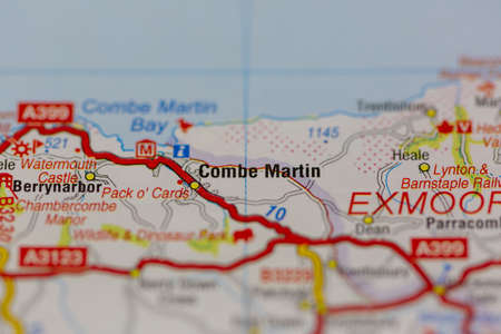 02-24-2021 Portsmouth, Hampshire, UK Combe Martin shown on a road map or geography mapのeditorial素材