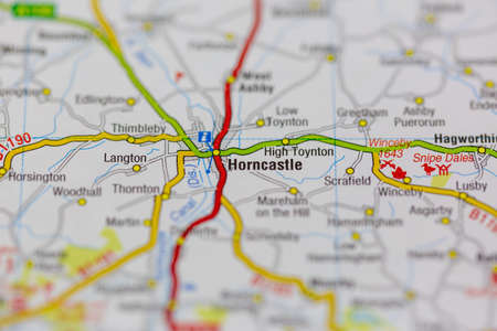 02-24-2021 Portsmouth, Hampshire, UK Horncastle shown on a road map or geography mapのeditorial素材