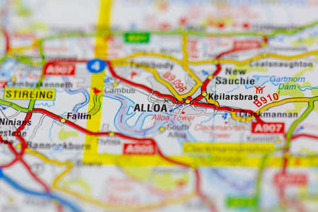 02-24-2021 Portsmouth, Hampshire, UK Alloa shown on a road map or geography mapのeditorial素材