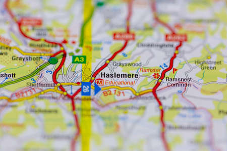 02-24-2021 Portsmouth, Hampshire, UK Haslemere shown on a road map or geography mapのeditorial素材