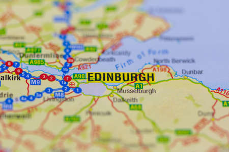 02-24-2021 Portsmouth, Hampshire, UK Edinburgh shown on a road map or geography mapのeditorial素材