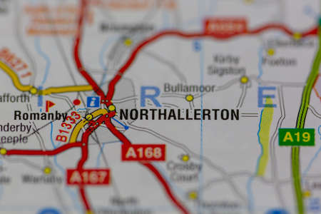 02-24-2021 Portsmouth, Hampshire, UK Northallerton shown on a road map or geography mapのeditorial素材