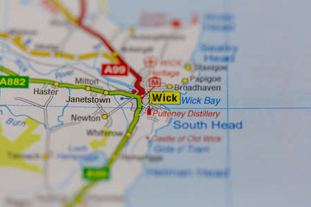 02-24-2021 Portsmouth, Hampshire, UK Wick shown on a road map or geography mapのeditorial素材