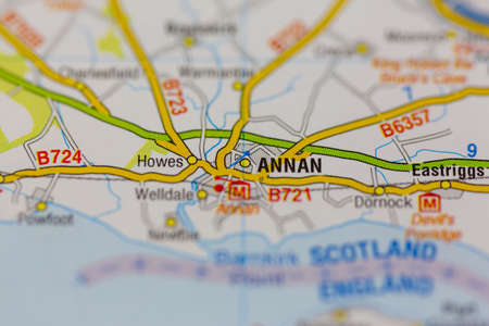 02-24-2021 Portsmouth, Hampshire, UK Annan shown on a road map or geography mapのeditorial素材