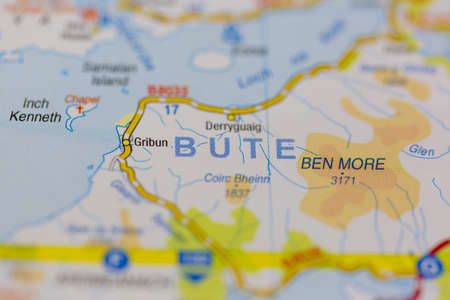 02-24-2021 Portsmouth, Hampshire, UK Bute shown on a road map or geography mapのeditorial素材