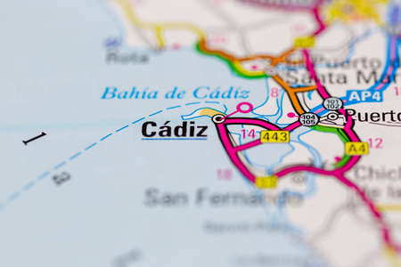 02-26-2021 Portsmouth, Hampshire UK Cadiz shown on a Road map or a geography mapのeditorial素材