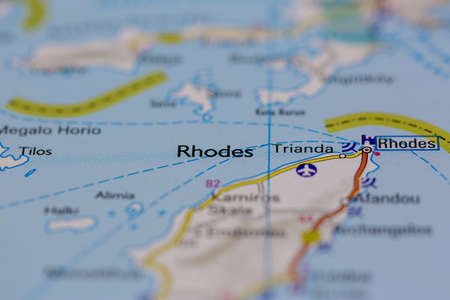 02-26-2021 Portsmouth, Hampshire UK Rhodes shown on a Road map or a geography mapのeditorial素材