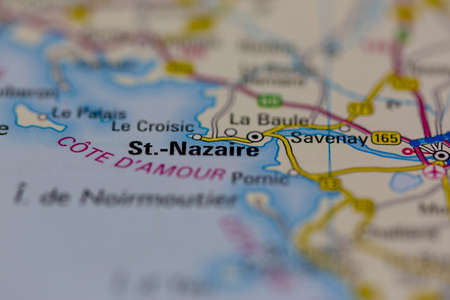 02-28-2021 Portsmouth, Hampshire, UK St Nazaire Shown on a road map or Geography mapのeditorial素材