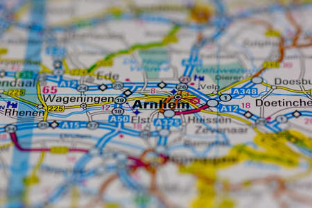 02-28-2021 Portsmouth, Hampshire, UK Arnhem Shown on a road map or Geography mapのeditorial素材