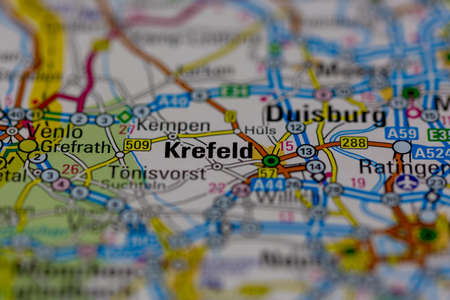 02-28-2021 Portsmouth, Hampshire, UK Krefeld Shown on a road map or Geography mapのeditorial素材