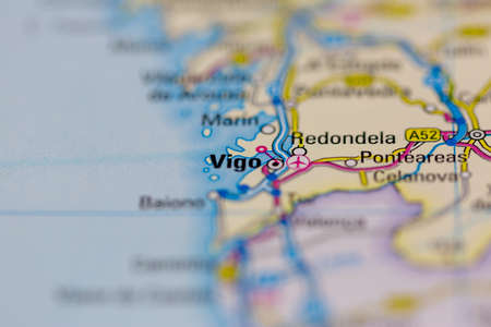 03-01-2021 Portsmouth, Hampshire, UK Vigo Shown on a road map or Geography map and atlas