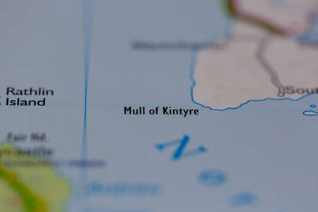 03-01-2021 Portsmouth, Hampshire, UK Mull of Kintyre Shown on a road map or Geography map and atlasのeditorial素材
