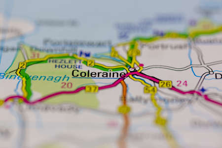 03-01-2021 Portsmouth, Hampshire, UK Coleraine Shown on a road map or Geography map and atlasのeditorial素材