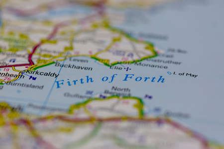 03-01-2021 Portsmouth, Hampshire, UK The Firth of Forth Shown on a road map or Geography map and atlasのeditorial素材