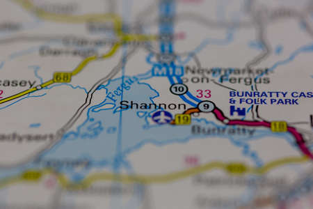 03-01-2021 Portsmouth, Hampshire, UK Shannon Shown on a road map or Geography map and atlasのeditorial素材