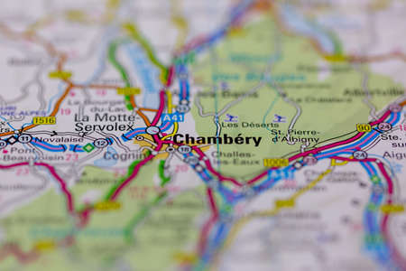 03-01-2021 Portsmouth, Hampshire, UK Chambery Shown on a road map or Geography map and atlasのeditorial素材