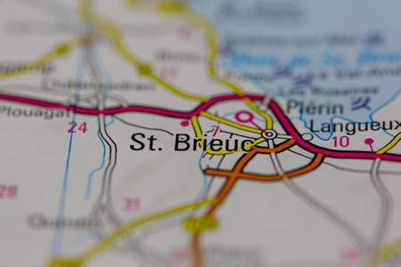 03-01-2021 Portsmouth, Hampshire, UK St Brieuc Shown on a road map or Geography map and atlasのeditorial素材