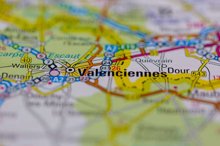 03-01-2021 Portsmouth, Hampshire, UK Valenciennes Shown on a road map or Geography map and atlasのeditorial素材