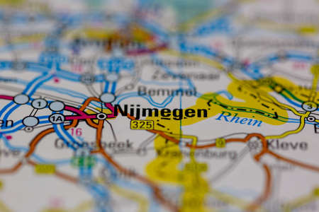 03-01-2021 Portsmouth, Hampshire, UK Nijmegen Shown on a road map or Geography map and atlasのeditorial素材