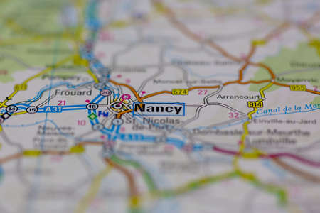 03-01-2021 Portsmouth, Hampshire, UK Nancy Shown on a road map or Geography map and atlasのeditorial素材