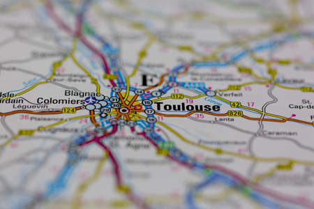 03-01-2021 Portsmouth, Hampshire, UK Toulouse Shown on a road map or Geography map and atlasのeditorial素材
