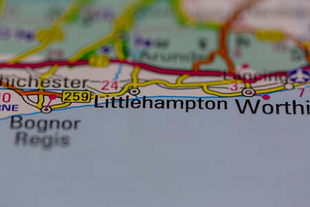 03-01-2021 Portsmouth, Hampshire, UK Littlehampton Shown on a road map or Geography map and atlasのeditorial素材