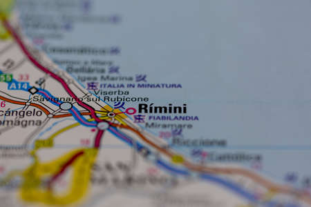 03-01-2021 Portsmouth, Hampshire, UK Rimini Shown on a road map or Geography map and atlasのeditorial素材
