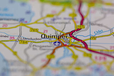 03-01-2021 Portsmouth, Hampshire, UK Quimper Shown on a road map or Geography map and atlasのeditorial素材