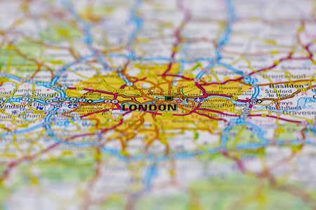 03-01-2021 Portsmouth, Hampshire, UK London Shown on a road map or Geography map and atlasのeditorial素材