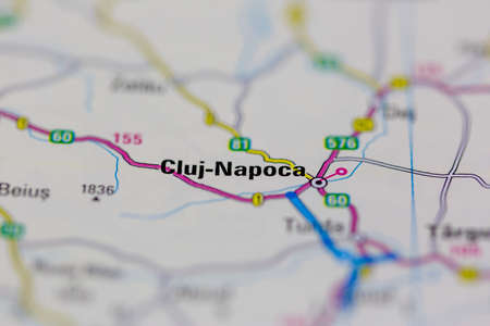03-22-2021 Portsmouth, Hampshire, UK Cluj Napoca Shown on a Geography map or road mapのeditorial素材