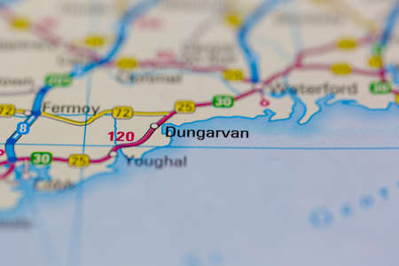 03-22-2021 Portsmouth, Hampshire, UK Dungarvan Shown on a Geography map or road map