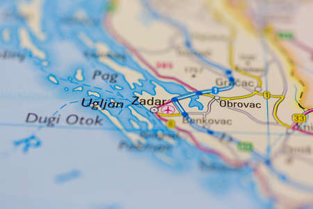 03-22-2021 Portsmouth, Hampshire, UK Zadar Shown on a Geography map or road mapのeditorial素材