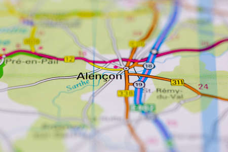 03-26-2021 Portsmouth, Hampshire, UK Alencon and surrounding areas Shown on a Geography map or road mapのeditorial素材