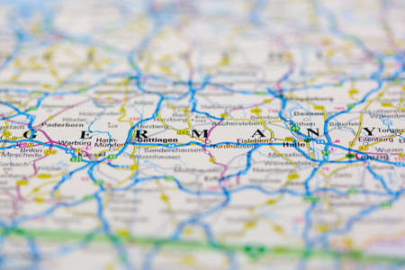 03-26-2021 Portsmouth, Hampshire, UK Germany and surrounding areas Shown on a Geography map or road mapのeditorial素材