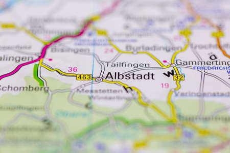 03-26-2021 Portsmouth, Hampshire, UK Albstadt and surrounding areas Shown on a Geography map or road mapのeditorial素材