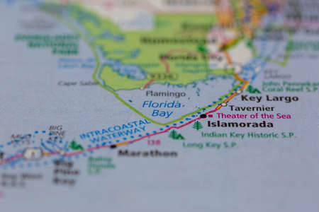 04-30-2021 Portsmouth, Hampshire, UK, Florida Bay Florida USA Shown on a geography map or road mapのeditorial素材