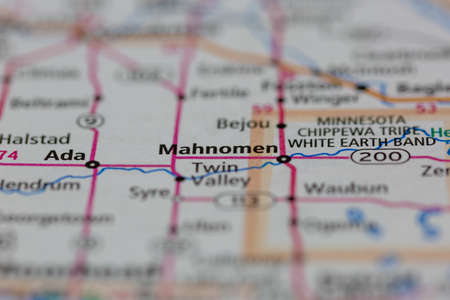 05-17-2021 Portsmouth, Hampshire, UK, Mahnomen Minnesota USA shown on a Geography map or road mapのeditorial素材