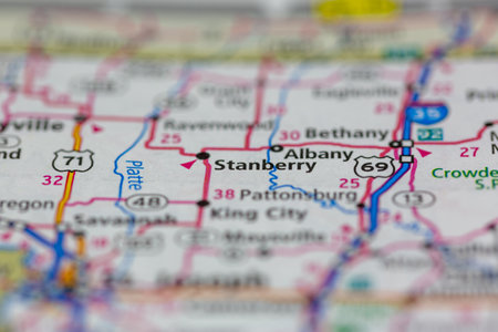05-18-2021 Portsmouth, Hampshire, UK, Stanberry Missouri USA shown on a Geography map or road mapのeditorial素材