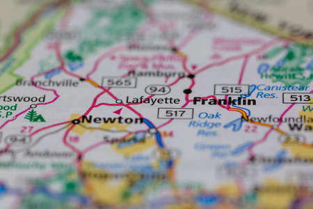 05-24-2021 Portsmouth, Hampshire, UK, Lafayette New Jersey USA shown on a Geography map or road mapのeditorial素材