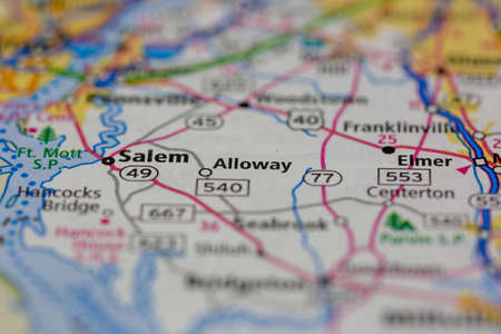 05-24-2021 Portsmouth, Hampshire, UK, Alloway New Jersey USA shown on a Geography map or road mapのeditorial素材