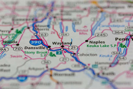 05-24-2021 Portsmouth, Hampshire, UK, Wayland New York USA Shown on a Geography map or road mapのeditorial素材