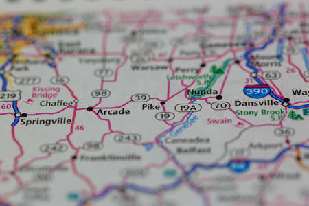 05-24-2021 Portsmouth, Hampshire, UK, Pike New York USA Shown on a Geography map or road mapのeditorial素材