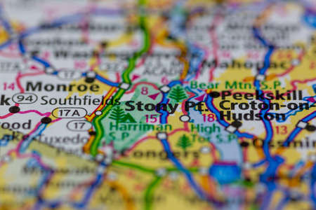 05-24-2021 Portsmouth, Hampshire, UK, Stony Point New York USA Shown on a Geography map or road mapのeditorial素材