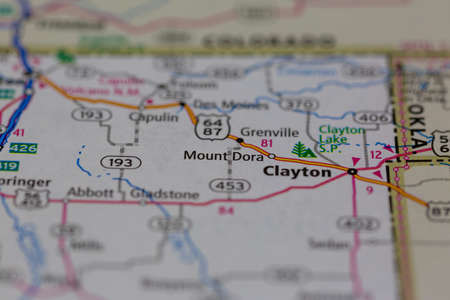 05-24-2021 Portsmouth, Hampshire, UK, Mount Dora New Mexico USA shown on a Geography map or road maのeditorial素材