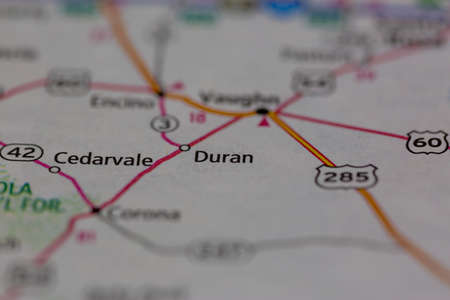 05-24-2021 Portsmouth, Hampshire, UK, Duran New Mexico USA shown on a Geography map or road maのeditorial素材