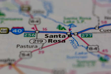 05-24-2021 Portsmouth, Hampshire, UK, Santa Rosa New Mexico USA shown on a Geography map or road maのeditorial素材