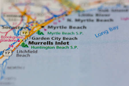06-08-2021 Portsmouth, Hampshire, UK Murrells Inlet South Carolina USA Shown on a Road map or Geography mapのeditorial素材